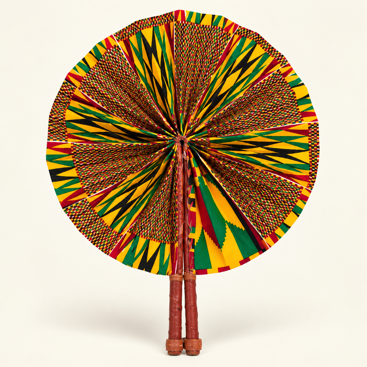 Afrika Yelpazesi – Pan-Afrika Renkleri Kente Yıldırım Desenli