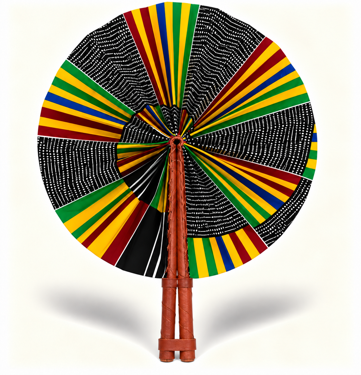 Afrika Yelpazesi – Renkli Çizgili Noktalı Karma Desenli
